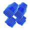 Venom 4pc Car Mat Set Blue Rubber Aluminium Look