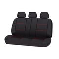 Universal Rear Seat Cover Size 06/08S Black/Red Stitch