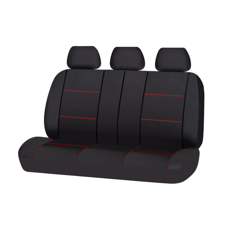 Universal Rear Seat Cover Size 06/08S Black/Red Stitch