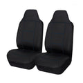 Universal Front Seat Covers 60/25 Black Blue Stitch