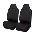 Universal Seat Covers 60/25 Black/Red Stitching Front