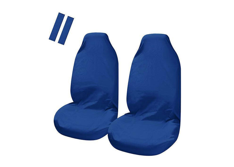 Universal Pulse Throwover Front Seat Covers Blue Bonus Seat Belt