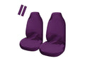 Universal Pulse Front Seat Covers Purple with Seat Belt Buddies