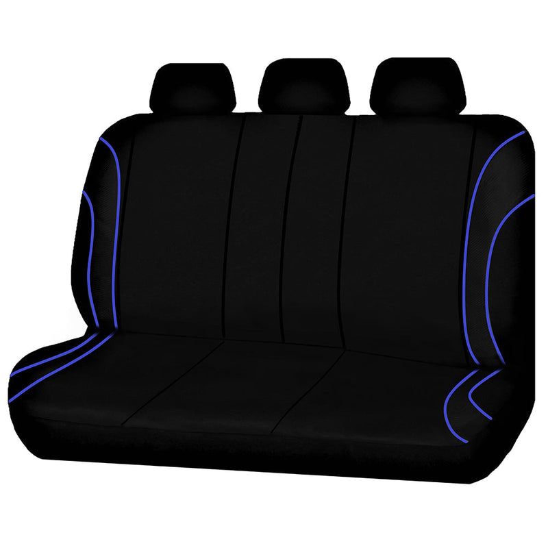 Universal Rear Seat Covers Size 06/08S Blue Piping