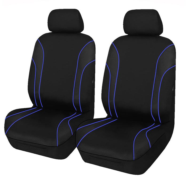 Universal Front Seat Covers 30/35 Blue Piping