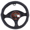 Nevada Steering Wheel Cover Black White Leather 37-39cm