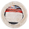 Sheepskin Steering Wheel Cover Seat Belt Pads Mocha Combo