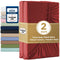 2000TC Hotel Quality Fitted Sheets - 2 Piece Fitted Sheets  -Breathable Bedding - Wrinkle, Fade, Stain Resistant- 16inch/40cm Deep Pocket Fitted Bed Sheets-Wrinkle and Fade Resistant,(Red,Double)