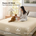 2000TC Hotel Quality Fitted Sheets - 2 Piece Fitted Sheets  -Breathable Bedding - Wrinkle, Fade, Stain Resistant- 16inch/40cm Deep Pocket Fitted Bed Sheets-Wrinkle and Fade Resistant,(Cream White,Double)