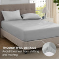 2000TC Hotel Quality Fitted Sheets - 2 Piece Fitted Sheets  -Breathable Bedding - Wrinkle, Fade, Stain Resistant- 16inch/40cm Deep Pocket Fitted Bed Sheets-Wrinkle and Fade Resistant,(Silver-gray,Double)