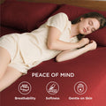 2000TC Hotel Quality Fitted Sheets - 2 Piece Fitted Sheets  -Breathable Bedding - Wrinkle, Fade, Stain Resistant- 16inch/40cm Deep Pocket Fitted Bed Sheets-Wrinkle and Fade Resistant,(Red,King Single)