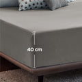 2000TC Hotel Quality Fitted Sheets - 2 Piece Fitted Sheets  -Breathable Bedding - Wrinkle, Fade, Stain Resistant- 16inch/40cm Deep Pocket Fitted Bed Sheets-Wrinkle and Fade Resistant,(Grey,King Single)