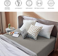 2000TC Hotel Quality Fitted Sheets - 2 Piece Fitted Sheets  -Breathable Bedding - Wrinkle, Fade, Stain Resistant- 16inch/40cm Deep Pocket Fitted Bed Sheets-Wrinkle and Fade Resistant,(Grey,King Single)
