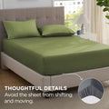 2000TC Hotel Quality Fitted Sheets - 2 Piece Fitted Sheets  -Breathable Bedding - Wrinkle, Fade, Stain Resistant- 16inch/40cm Deep Pocket Fitted Bed Sheets-Wrinkle and Fade Resistant,(Olive green,Queen)