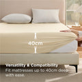 2000TC Hotel Quality Fitted Sheets - 2 Piece Fitted Sheets  -Breathable Bedding - Wrinkle, Fade, Stain Resistant- 16inch/40cm Deep Pocket Fitted Bed Sheets-Wrinkle and Fade Resistant,(Cream White,Super King)