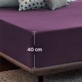 2000TC Hotel Quality Fitted Sheets - 2 Piece Fitted Sheets  -Breathable Bedding - Wrinkle, Fade, Stain Resistant- 16inch/40cm Deep Pocket Fitted Bed Sheets-Wrinkle and Fade Resistant,(Purple,Super King)
