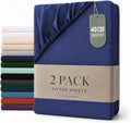 Hotel Quality Fitted sheets - 2 Piece Fitted sheets  -Breathable Bedding - Wrinkle, Fade, Stain Resistant- 26inch/40cm Deep Pocket Fitted Bed Sheet-Wrinkle and Fade Resistant,(Royal blue,Double)