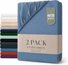 Hotel Quality Fitted sheets - 2 Piece Fitted sheets  -Breathable Bedding - Wrinkle, Fade, Stain Resistant- 26inch/40cm Deep Pocket Fitted Bed Sheet-Wrinkle and Fade Resistant,(Ocean,Double)