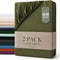 Hotel Quality Fitted sheets - 2 Piece Fitted sheets  -Breathable Bedding - Wrinkle, Fade, Stain Resistant- 26inch/40cm Deep Pocket Fitted Bed Sheet-Wrinkle and Fade Resistant,(Olive green,Double)