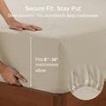 Hotel Quality Fitted sheets - 2 Piece Fitted sheets  -Breathable Bedding - Wrinkle, Fade, Stain Resistant- 26inch/40cm Deep Pocket Fitted Bed Sheet-Wrinkle and Fade Resistant,(Cream White,Double)