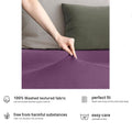 Hotel Quality Fitted sheets - 2 Piece Fitted sheets  -Breathable Bedding - Wrinkle, Fade, Stain Resistant- 26inch/40cm Deep Pocket Fitted Bed Sheet-Wrinkle and Fade Resistant,(Purple,Double)