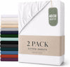 Hotel Quality Fitted sheets - 2 Piece Fitted sheets  -Breathable Bedding - Wrinkle, Fade, Stain Resistant- 26inch/40cm Deep Pocket Fitted Bed Sheet-Wrinkle and Fade Resistant,(White,King)