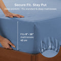 Hotel Quality Fitted sheets - 2 Piece Fitted sheets  -Breathable Bedding - Wrinkle, Fade, Stain Resistant- 26inch/40cm Deep Pocket Fitted Bed Sheet-Wrinkle and Fade Resistant,(Ocean,King)