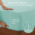 Hotel Quality Fitted sheets - 2 Piece Fitted sheets  -Breathable Bedding - Wrinkle, Fade, Stain Resistant- 26inch/40cm Deep Pocket Fitted Bed Sheet-Wrinkle and Fade Resistant,(Ice blue,King Single)