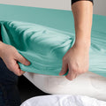 Hotel Quality Fitted sheets - 2 Piece Fitted sheets  -Breathable Bedding - Wrinkle, Fade, Stain Resistant- 26inch/40cm Deep Pocket Fitted Bed Sheet-Wrinkle and Fade Resistant,(Ice blue,Queen)