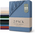 Hotel Quality Fitted sheets - 2 Piece Fitted sheets  -Breathable Bedding - Wrinkle, Fade, Stain Resistant- 26inch/40cm Deep Pocket Fitted Bed Sheet-Wrinkle and Fade Resistant,(Ocean,Queen)
