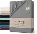 Hotel Quality Fitted sheets - 2 Piece Fitted sheets  -Breathable Bedding - Wrinkle, Fade, Stain Resistant- 26inch/40cm Deep Pocket Fitted Bed Sheet-Wrinkle and Fade Resistant,(Grey,Queen)