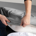 Hotel Quality Fitted sheets - 2 Piece Fitted sheets  -Breathable Bedding - Wrinkle, Fade, Stain Resistant- 26inch/40cm Deep Pocket Fitted Bed Sheet-Wrinkle and Fade Resistant,(Grey,Queen)