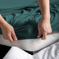 Hotel Quality Fitted sheets - 2 Piece Fitted sheets  -Breathable Bedding - Wrinkle, Fade, Stain Resistant- 26inch/40cm Deep Pocket Fitted Bed Sheet-Wrinkle and Fade Resistant,(Biscay blue,Single)