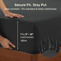 Hotel Quality Fitted sheets - 2 Piece Fitted sheets  -Breathable Bedding - Wrinkle, Fade, Stain Resistant- 26inch/40cm Deep Pocket Fitted Bed Sheet-Wrinkle and Fade Resistant,(Black,Super King)