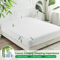 Hotel Breathable Bamboo Fitted Sheet & Pillowcase-3 Piece-Ultra Soft 2000TC Breathable Fitted Bed Sheets Set with 37 Centimetre Deep Pocket-Cooling Sheets for Hot Sleepers(White,Double)