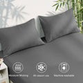 4 Piece Ultra Soft Bamboo Breathable Sheet Set -Hotel 2000TC Breathable Bed Sheets Set with 37 Centimetre Deep Pocket-Breathable Sheets for Hot Sleepers(Grey,Double)