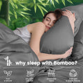 4 Piece Ultra Soft Bamboo Breathable Sheet Set -Hotel 2000TC Breathable Bed Sheets Set with 37 Centimetre Deep Pocket-Breathable Sheets for Hot Sleepers(Grey,Double)