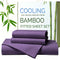 Hotel Breathable Bamboo Fitted Sheet & Pillowcase-3 Piece-Ultra Soft 2000TC Breathable Fitted Bed Sheets Set with 37 Centimetre Deep Pocket-Cooling Sheets for Hot Sleepers(Purple,King)