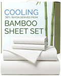 4 Piece Ultra Soft Bamboo Breathable Sheet Set -Hotel 2000TC Breathable Bed Sheets Set with 37 Centimetre Deep Pocket-Breathable Sheets for Hot Sleepers(White,King)