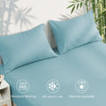 Hotel Breathable Bamboo Fitted Sheet & Pillowcase-2 Piece-Ultra Soft 2000TC Breathable Fitted Bed Sheets Set with 37 Centimetre Deep Pocket-Cooling Sheets for Hot Sleepers(Sky Blue,King Single)
