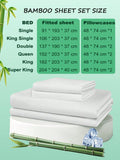 Hotel Breathable Bamboo Fitted Sheet & Pillowcase-2 Piece-Ultra Soft 2000TC Breathable Fitted Bed Sheets Set with 37 Centimetre Deep Pocket-Cooling Sheets for Hot Sleepers(Sky Blue,King Single)