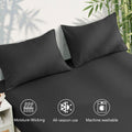 3 Piece Ultra Soft Bamboo Breathable Sheet Set -Hotel 2000TC Breathable Bed Sheets Set with 37 Centimetre Deep Pocket-Breathable Sheets for Hot Sleepers(Black,King Single)