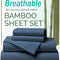 3 Piece Ultra Soft Bamboo Breathable Sheet Set -Hotel 2000TC Breathable Bed Sheets Set with 37 Centimetre Deep Pocket-Breathable Sheets for Hot Sleepers(Navy,King Single)