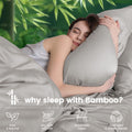 Hotel Breathable Bamboo Fitted Sheet & Pillowcase-3 Piece-Ultra Soft 2000TC Breathable Fitted Bed Sheets Set with 37 Centimetre Deep Pocket-Cooling Sheets for Hot Sleepers(Silver-gray,Queen)