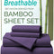 4 Piece Ultra Soft Bamboo Breathable Sheet Set -Hotel 2000TC Breathable Bed Sheets Set with 37 Centimetre Deep Pocket-Breathable Sheets for Hot Sleepers(Purple,Queen)