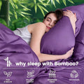 4 Piece Ultra Soft Bamboo Breathable Sheet Set -Hotel 2000TC Breathable Bed Sheets Set with 37 Centimetre Deep Pocket-Breathable Sheets for Hot Sleepers(Purple,Queen)