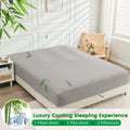 4 Piece Ultra Soft Bamboo Breathable Sheet Set -Hotel 2000TC Breathable Bed Sheets Set with 37 Centimetre Deep Pocket-Breathable Sheets for Hot Sleepers(Silver-gray,Queen)
