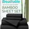 3 Piece Ultra Soft Bamboo Breathable Sheet Set -Hotel 2000TC Breathable Bed Sheets Set with 37 Centimetre Deep Pocket-Breathable Sheets for Hot Sleepers(Black,Single)
