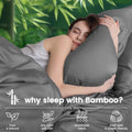 Hotel Breathable Bamboo Fitted Sheet & Pillowcase-3 Piece-Ultra Soft 2000TC Breathable Fitted Bed Sheets Set with 40 Centimetre Deep Pocket-Cooling Sheets for Hot Sleepers(Grey,Super King)