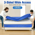 Waterproof Mattress Bag Mattresses Protector Plastic Moving Storage Dust Cover Carry Bed Zipper Packing Reusable Disposal, Extra Thick Heavy Duty, with 8 Handles(Super King)